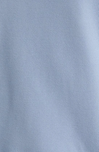 Shop Emporio Armani Solid Short Sleeve Polo Sweater In Light Blue