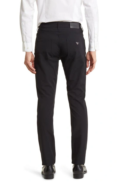 Shop Emporio Armani Tech Performance 5-pocket Pants In Solid Black