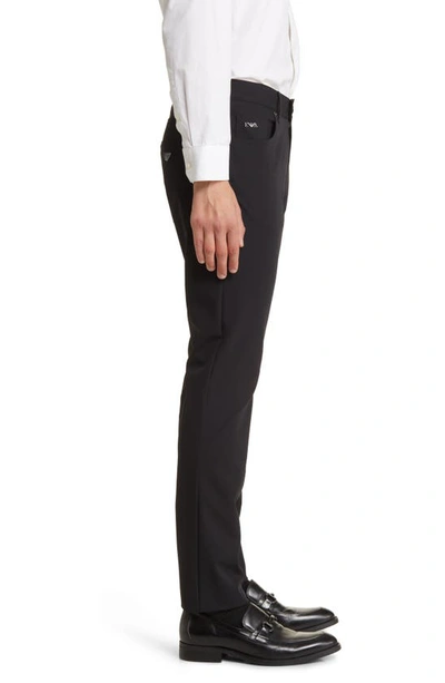 Shop Emporio Armani Tech Performance 5-pocket Pants In Solid Black