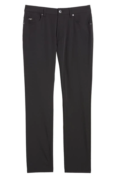 Shop Emporio Armani Tech Performance 5-pocket Pants In Solid Black