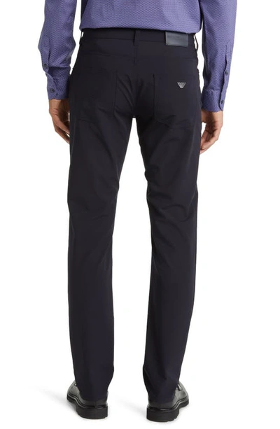 Shop Emporio Armani Tech Performance 5-pocket Pants In Navy