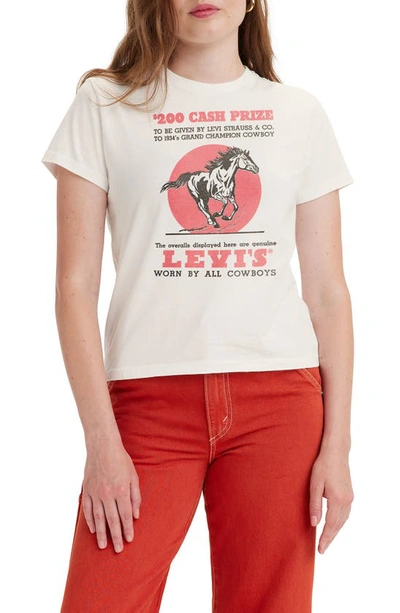 Shop Levi's Cowboy Championship Graphic T-shirt In Cash Prize Egret