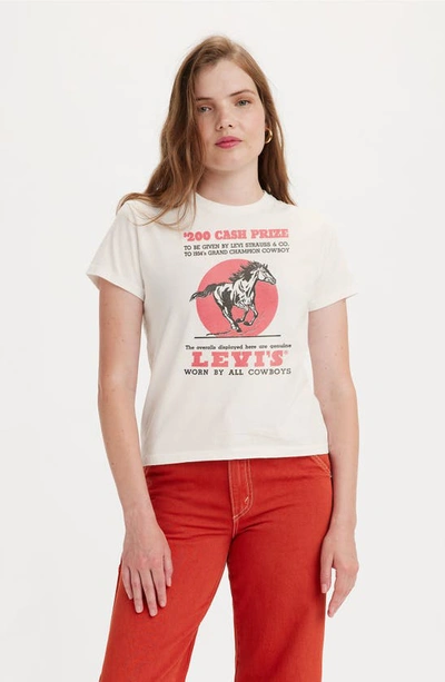 Shop Levi's Cowboy Championship Graphic T-shirt In Cash Prize Egret