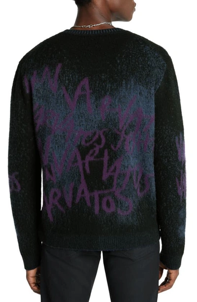 Shop John Varvatos Vinheta Relaxed Sweater In Black