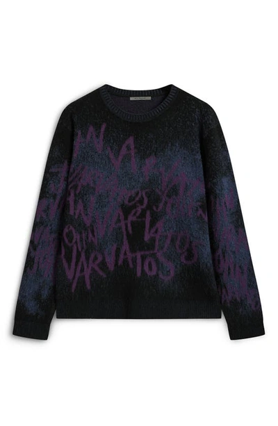 Shop John Varvatos Vinheta Relaxed Sweater In Black