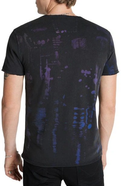 Shop John Varvatos City Lights Raw Edge Graphic T-shirt In Charcoal