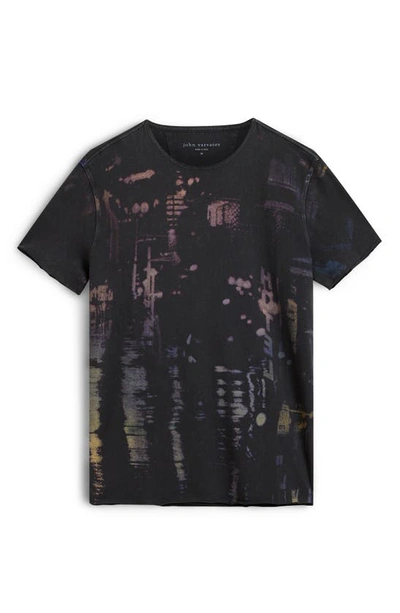 Shop John Varvatos City Lights Raw Edge Graphic T-shirt In Charcoal