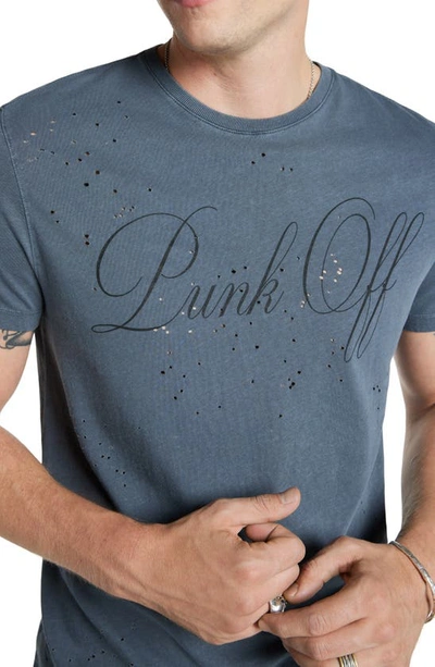 Shop John Varvatos Distressed Punk Off Graphic T-shirt In Iron Grey