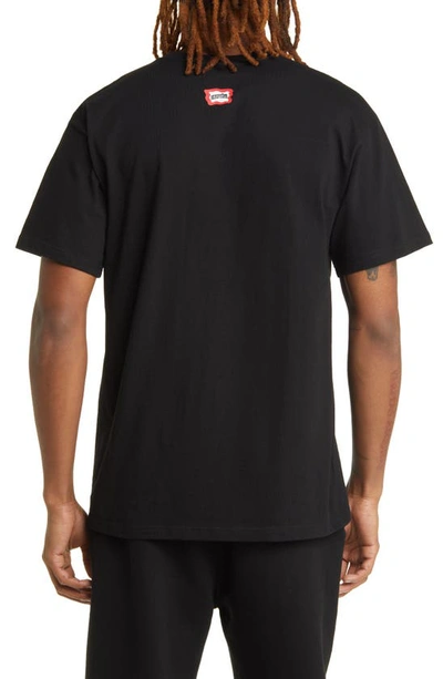 Shop Icecream Fur Coat Cotton Graphic T-shirt In Black