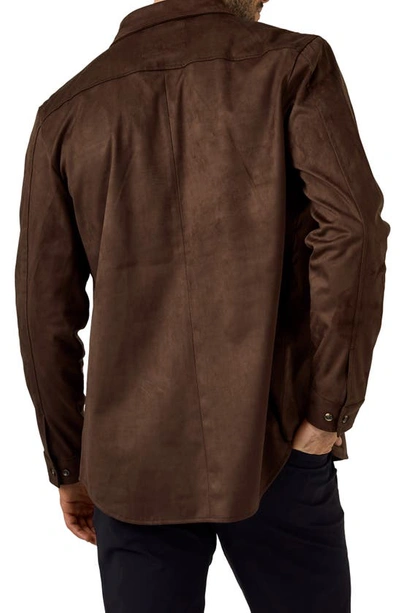 Shop 7 Diamonds Country Road Faux Suede Shirt Jacket In Cacao