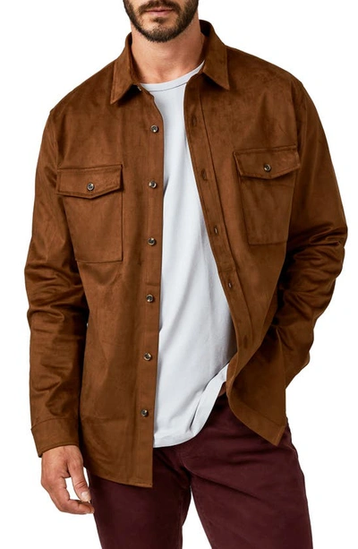Shop 7 Diamonds Country Road Faux Suede Shirt Jacket In Autumn