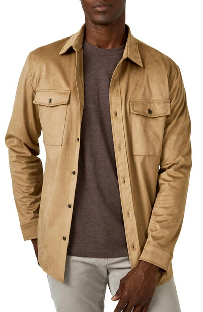 Shop 7 Diamonds Country Road Faux Suede Shirt Jacket In Oat