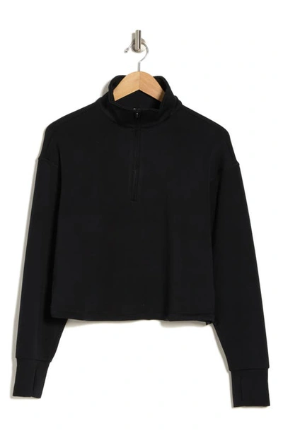 Shop Yogalicious Half Zip Scuba Sweatshirt In Black