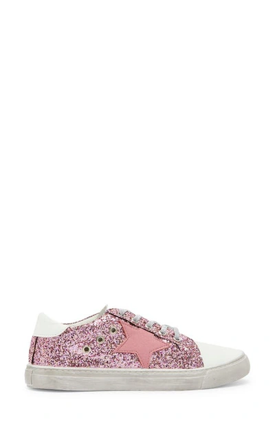 Shop Lola & The Boys Kids' Glitter Star Sneaker In Pink
