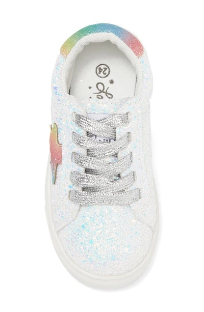 Shop Lola & The Boys Kids' Glitter Star Sneaker In Silver