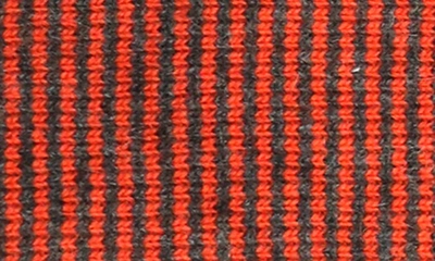 Shop Portolano Ministripe Rib Scarf In Heather Charcoal/ Orange