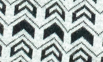 Shop Portolano Jacquard Knit Scarf In Black/ Light Grey