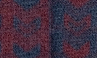 Shop Portolano Jacquard Knit Scarf In Bordeaux/ Navy