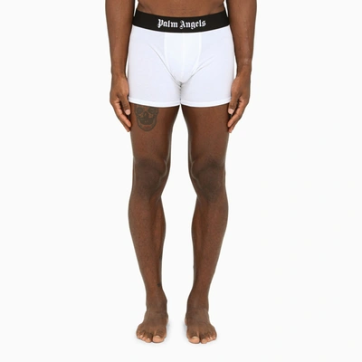 Shop Palm Angels White Cotton Boxers With Logo