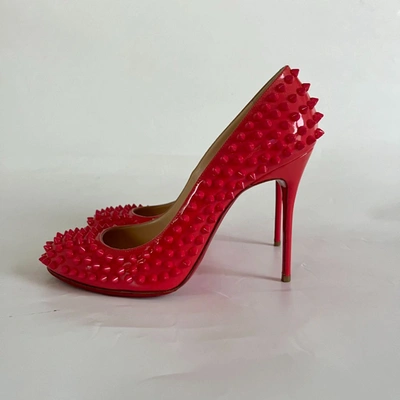 Pre-owned Christian Louboutin Red Spike Pumps, 39