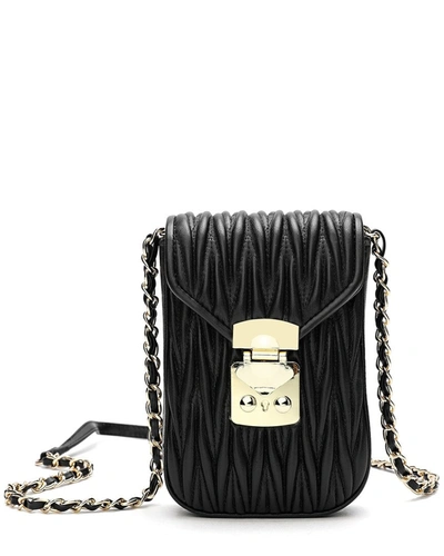 Shop Tiffany & Fred Leather Phone Bag In Black
