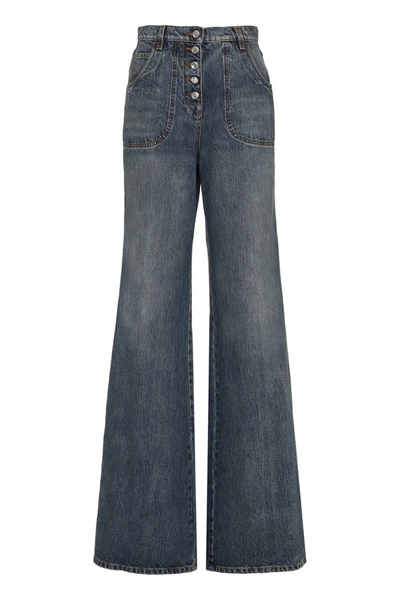Shop Etro High-rise Flared Jeans In Denim