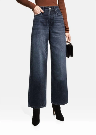 Shop Rag & Bone Andi High-rise Wide Cropped Jean In Dark Wash In Grey