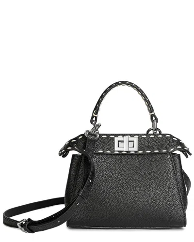 Shop Tiffany & Fred Leather Satchel Shoulder Bag In Black