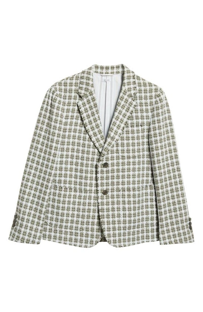 Shop Thom Browne Unconstructed Fit Fray Edge Plaid Sport Coat In Medium Grey