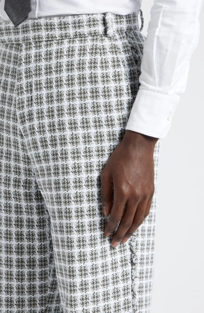 Thom Browne Fit 2 Fray Edge Plaid Tweed Trousers In Medium Grey