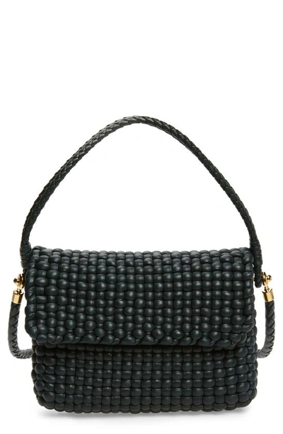 Bottega Veneta Swing Intrecciato Leather Shoulder Bag In 3415 Inkwell-m Brass