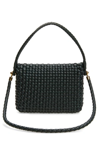 Bottega Veneta Swing Intrecciato Leather Shoulder Bag In 3415 Inkwell-m Brass