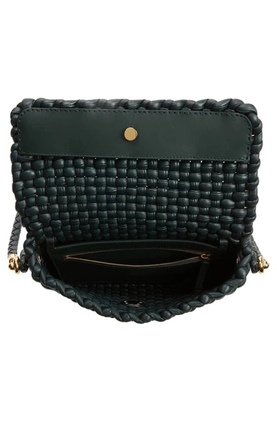 Bottega Veneta Swing Intrecciato Leather Shoulder Bag In 3415 Inkwell-m Brass