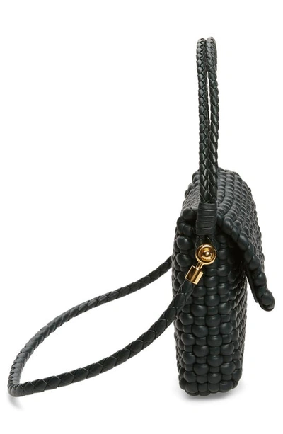 Bottega Veneta Swing Intrecciato Leather Shoulder Bag In 3415 Inkwell-m Brass