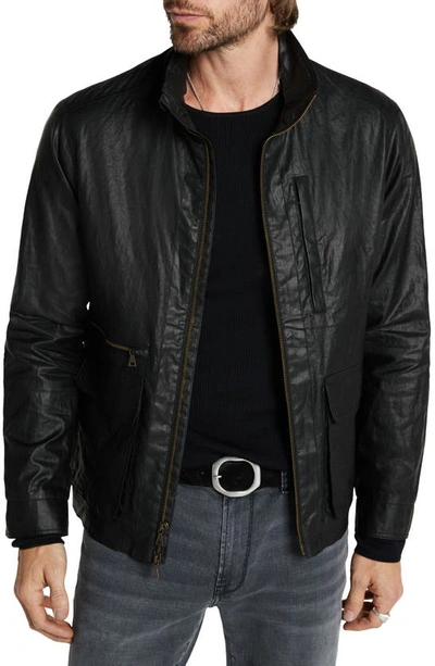 Shop John Varvatos Irving Coated Linen Jacket In Black