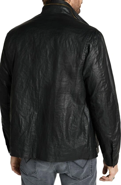 John Varvatos Irving Coated Linen Jacket In Black
