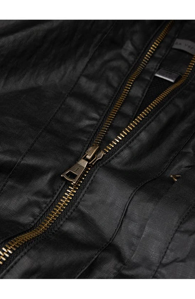 John Varvatos Irving Coated Linen Jacket In Black