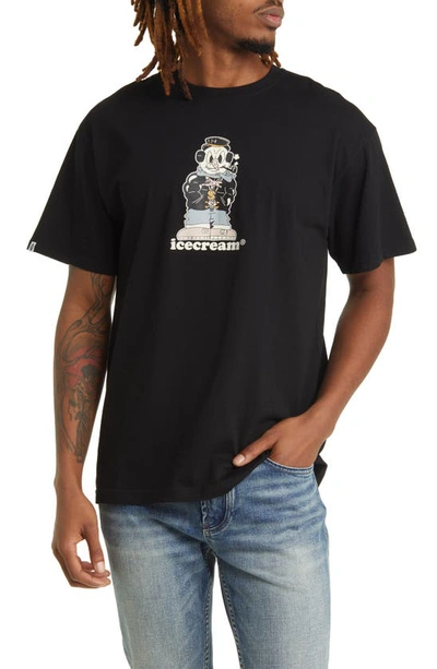 Shop Icecream Frosty Cotton Graphic T-shirt In Black