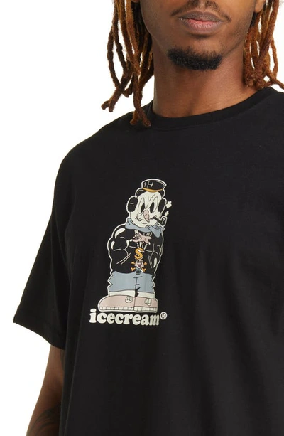 Shop Icecream Frosty Cotton Graphic T-shirt In Black