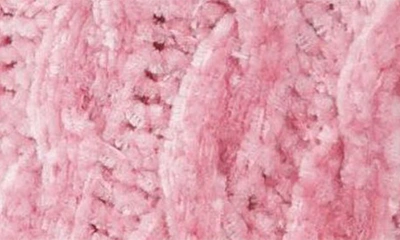 Memoi Cable Chenille Fleece Lined Slipper Socks In Pink