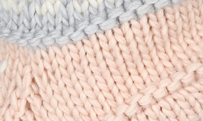 Memoi Snowflake Border Faux Shearling Slipper Socks In Blush