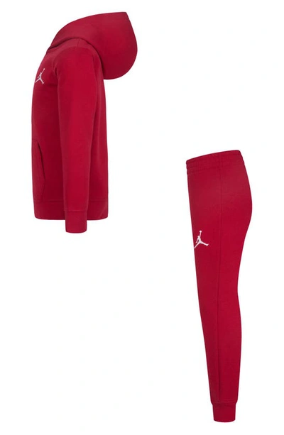 Shop Jordan Kids' Essentials Pullover Hoodie & Joggers Set In Gym Red