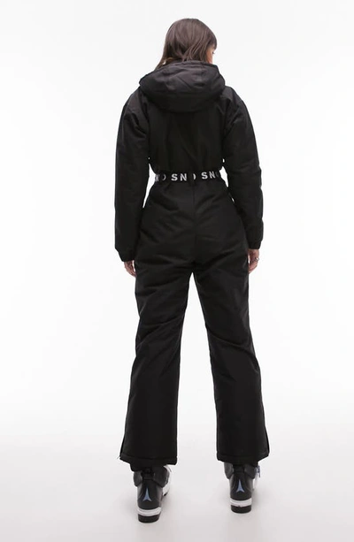 Shop Topshop Hooded Belted Waterproof Ski Suit In Black