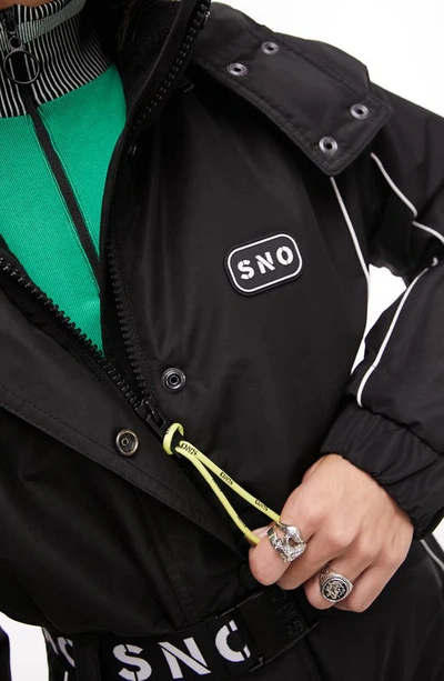 Shop Topshop Hooded Belted Waterproof Ski Suit In Black
