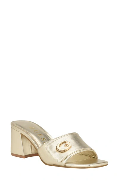 Shop Guess Gallai Slide Sandal In Gold 710