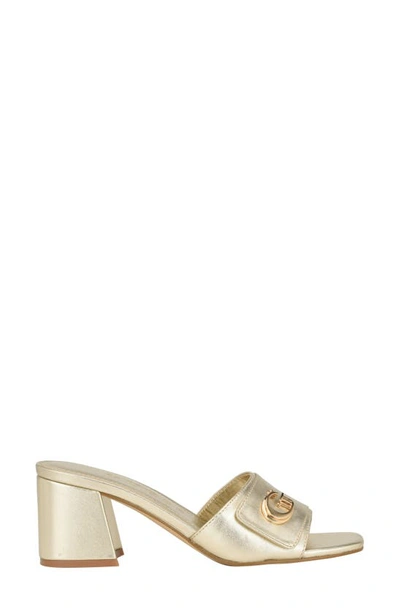 Shop Guess Gallai Slide Sandal In Gold 710