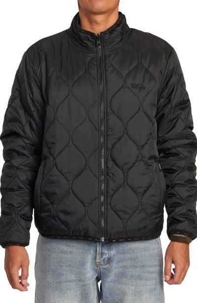Shop Rvca Yukon Reversible Jacket In Black