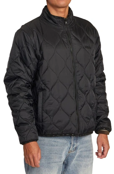 Shop Rvca Yukon Reversible Jacket In Black