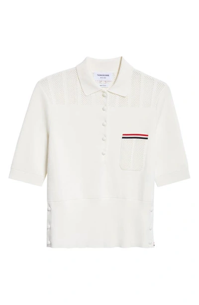Shop Thom Browne Ventilated Polo In White
