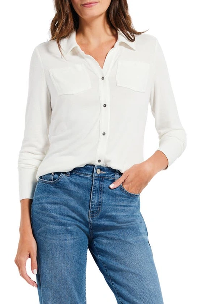 Shop Nzt By Nic+zoe Sweet Dreams Button-up Shirt In Milk White